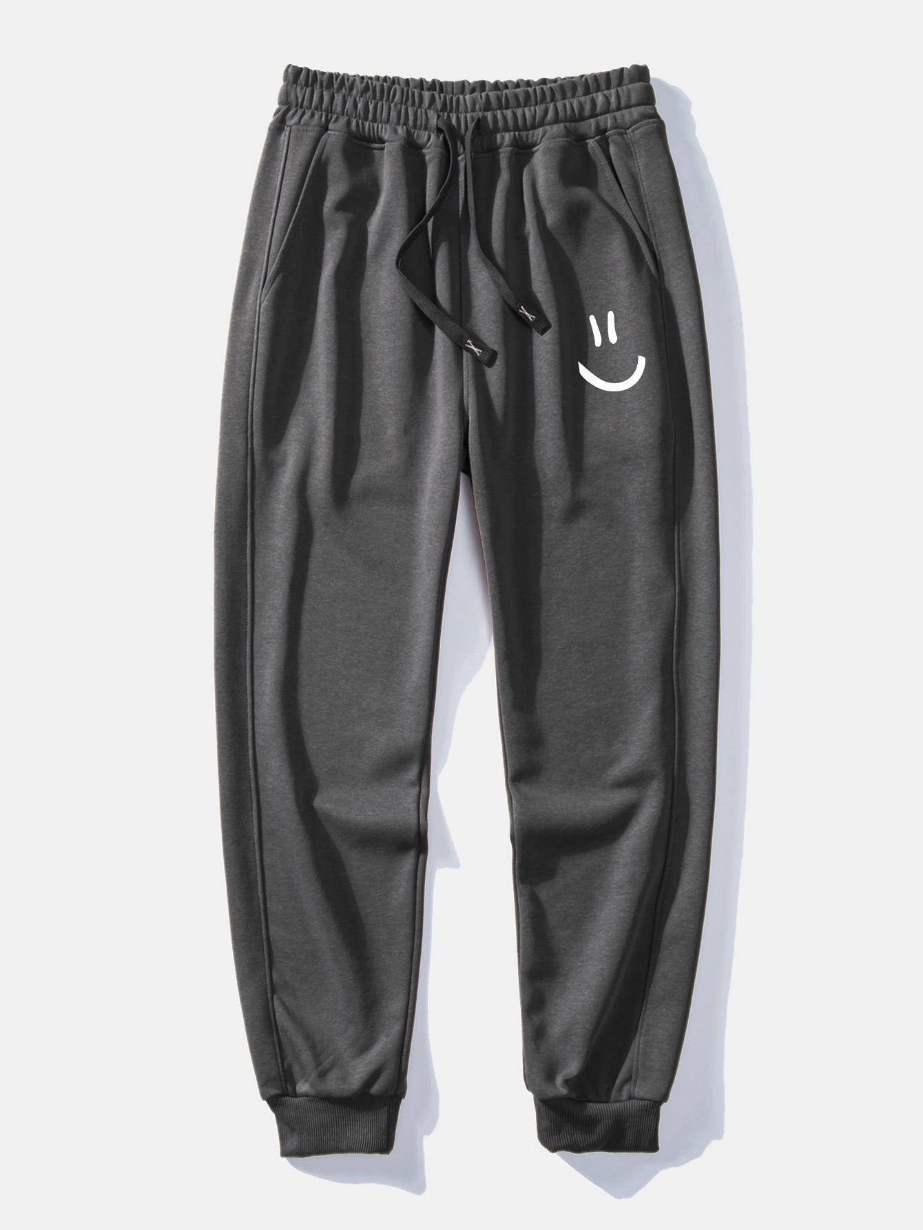 Smiley Face Print Relax Fit Hoodie & Jogging Pants