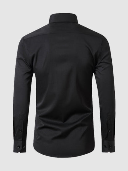 Men's Solid Color Versatile Stretch Anti-Wrinkle Long Sleeve Shirt