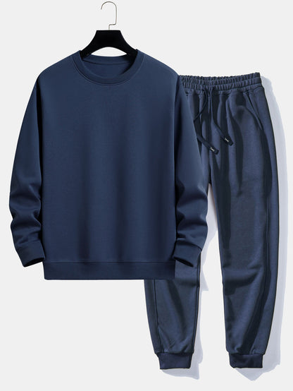 Basic Relax Fit Crew Neck Sweatshirt & Jogging Pants