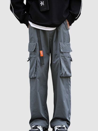 Men's Large Pocket Ribbon Casual Cargo Pants