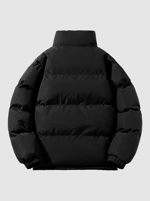 Men's Fleece-lined Zippers Design  Puffer Padded Jacket