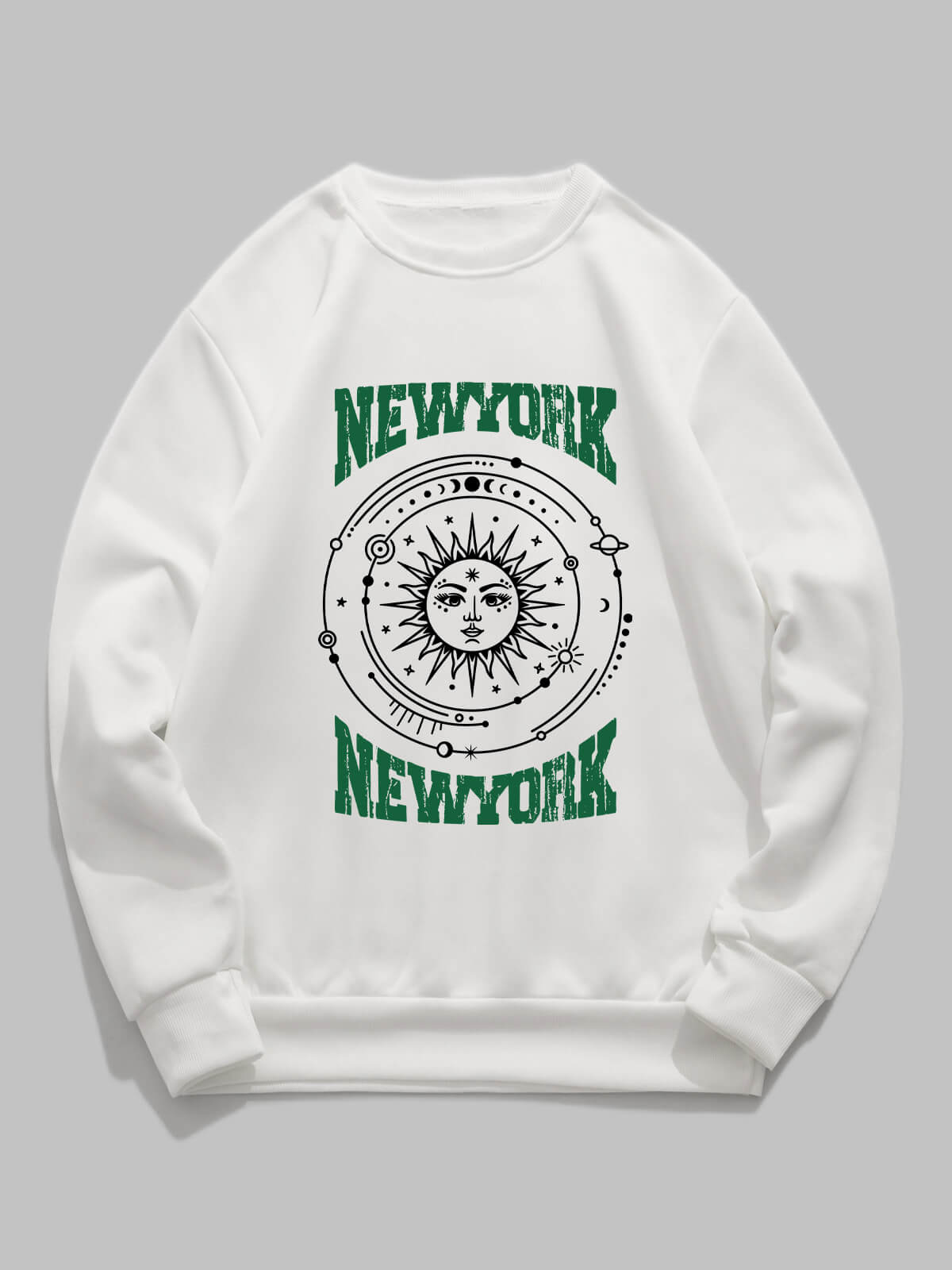 Men's Ethnic New York Graphic Print Crew Neck Sweatshirt