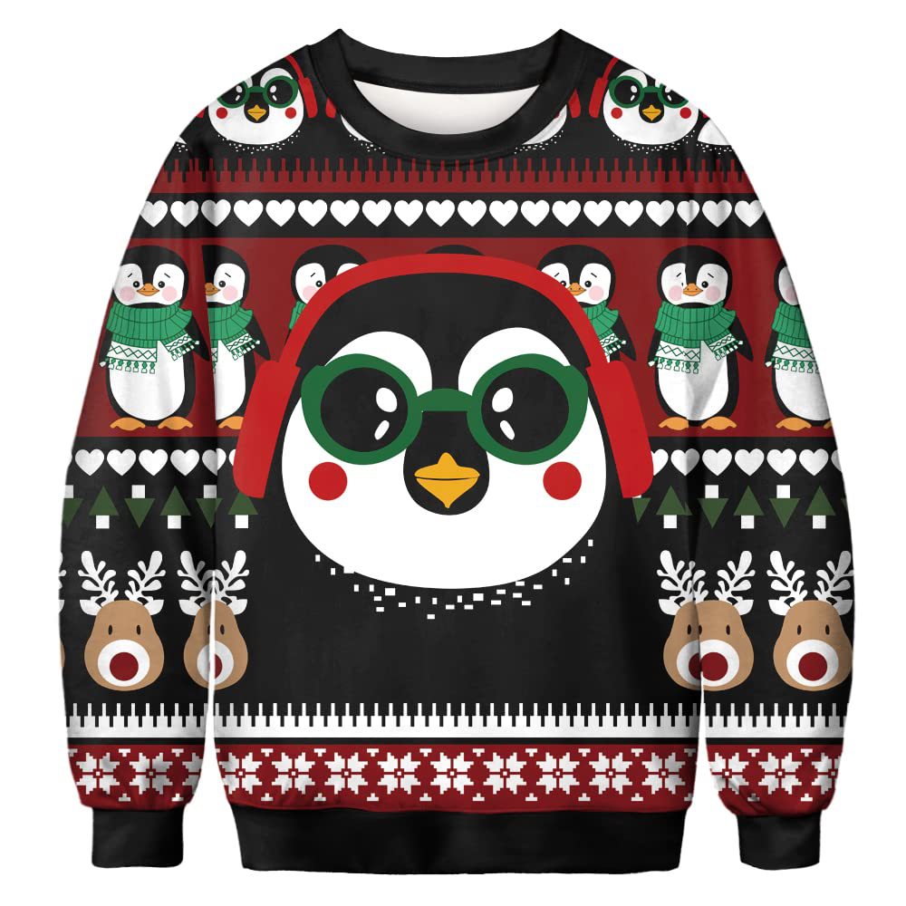 Unisex 3D Elk And Lion Print Christmas Sweatshirt