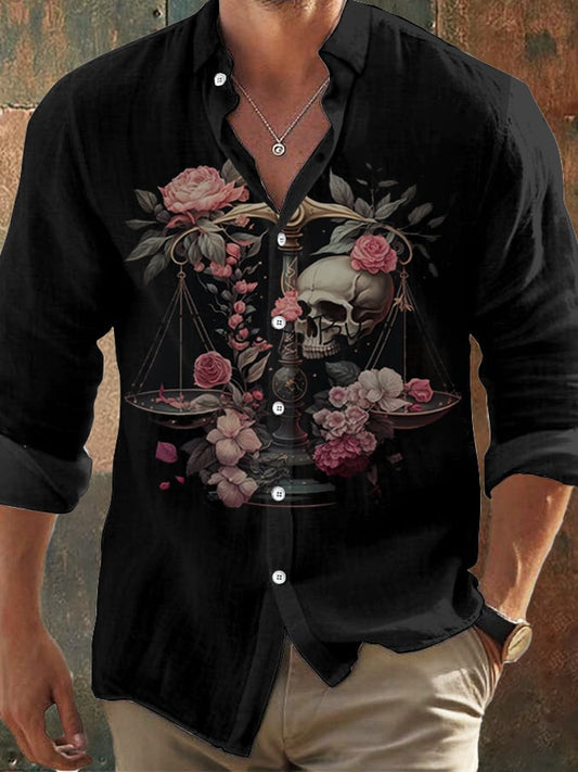 Men's Vintage Skull Faith Long Sleeve Shirt