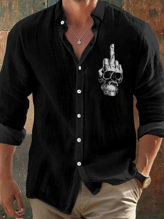 Men's Vintage Skull Faith Long Sleeve Shirt