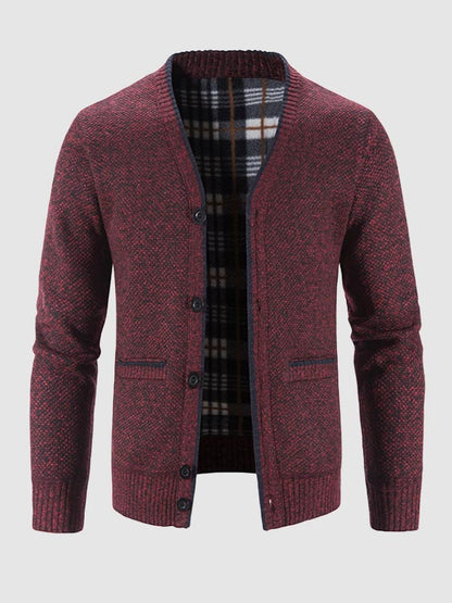 Men's thickened velvet casual sweater jacket