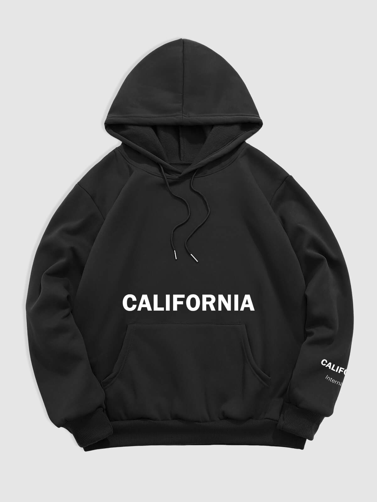 Men's "CALIFORNIA" letter print casual hoodie