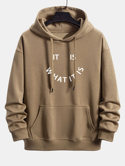 It Is What It Is Print Relax Fit Hoodie & Jogging Pants