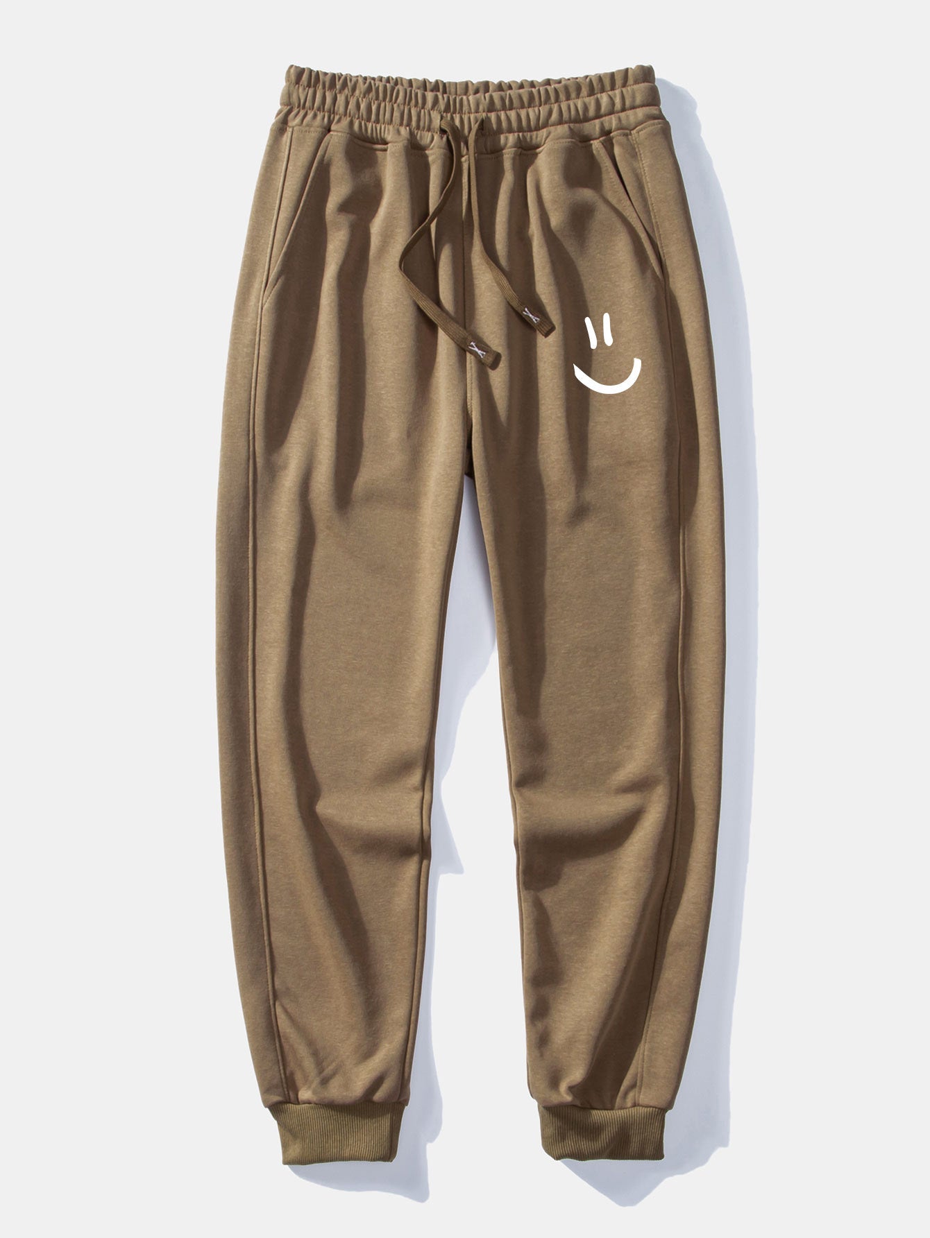 Smiley Face Print Relax Fit Hoodie & Jogging Pants