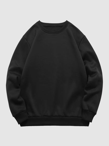 Mens Fleece Lined Crewneck Pullover Sweatshirt