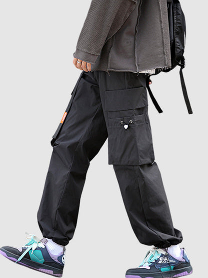 Men's Large Pocket Ribbon Casual Cargo Pants