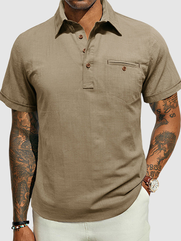 Men's Hawaiian beach casual lapel short-sleeved polo