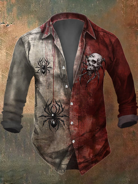 Men's Vintage Skull Print Shirt