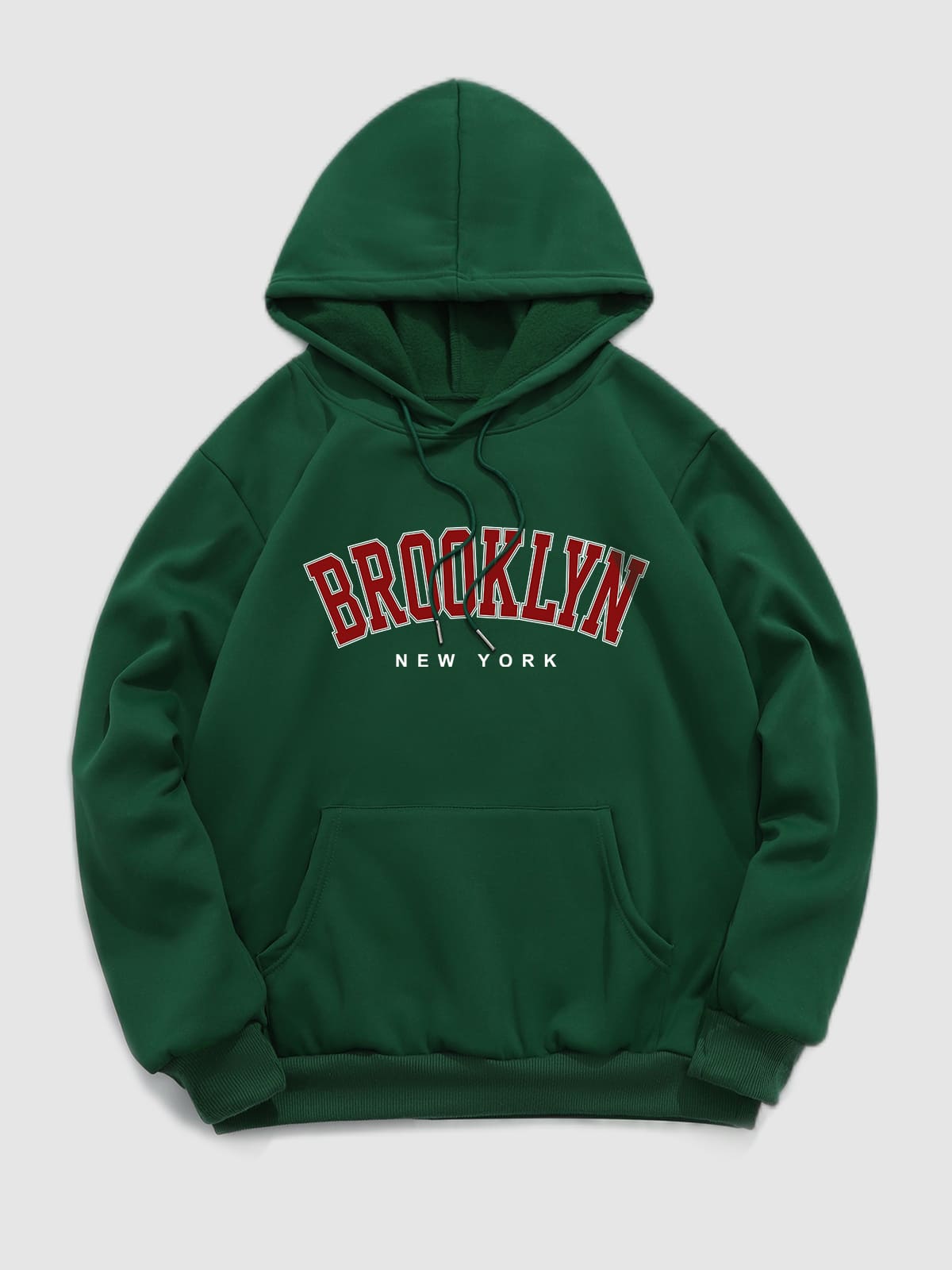 Men's "BROOKLYN" fleece printed letter hoodie