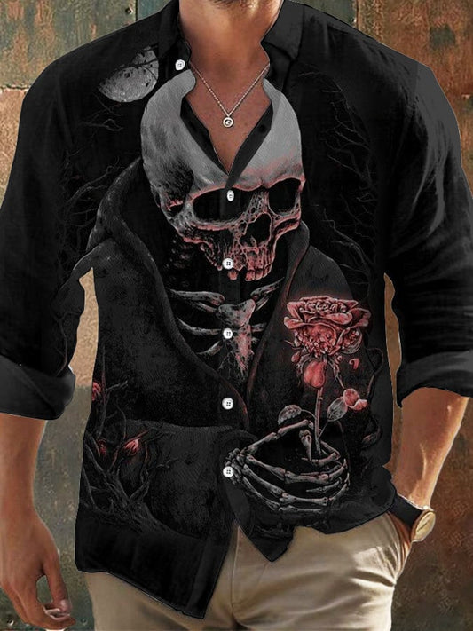 Men's Vintage Skull Faith Long Sleeve Shirt