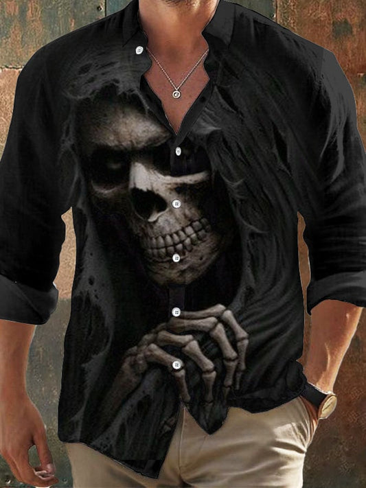 Men's Vintage Skull Faith Long Sleeve Shirt