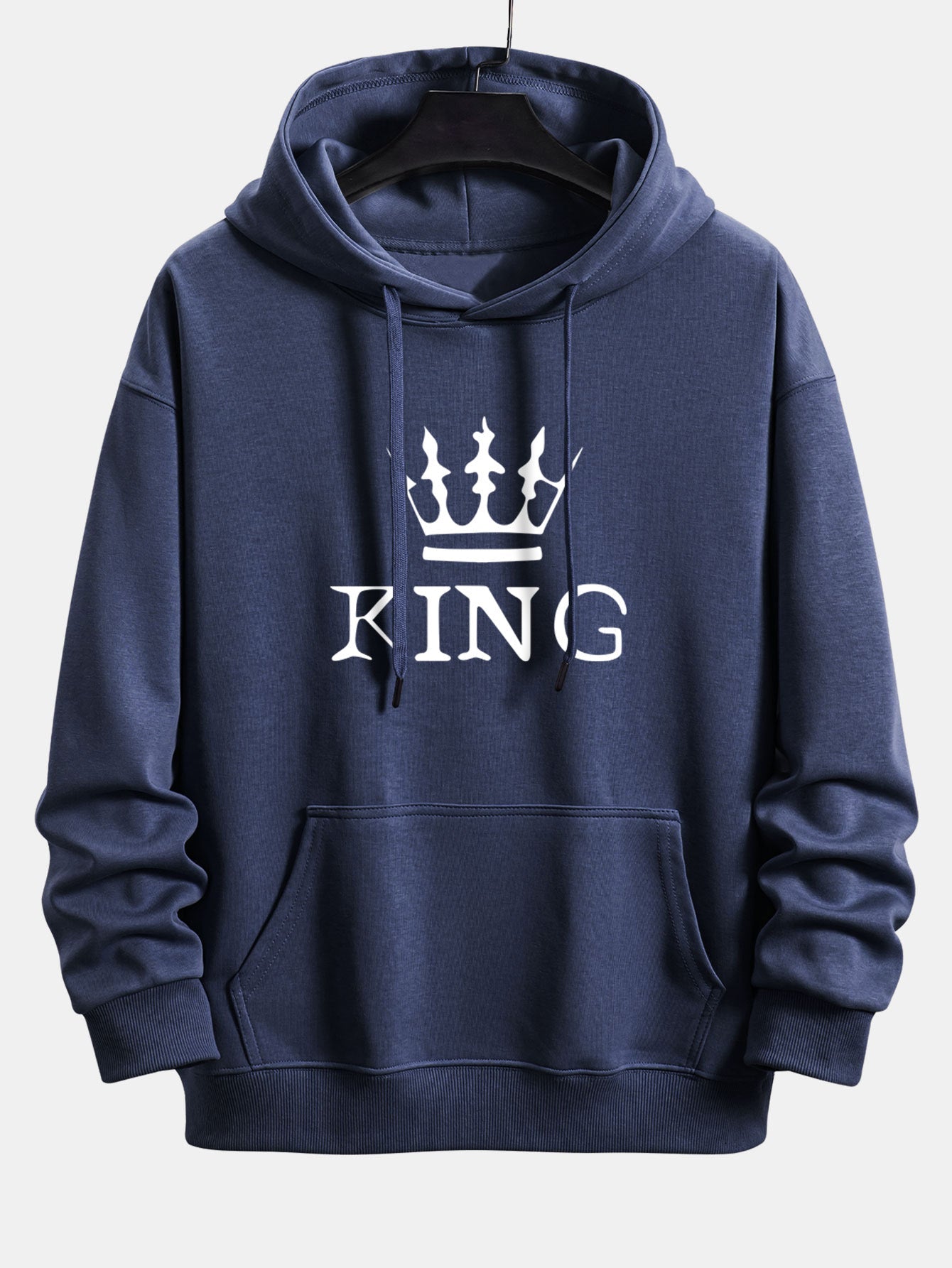 King Crown Print Relax Fit Hoodie & Jogging Pants Set