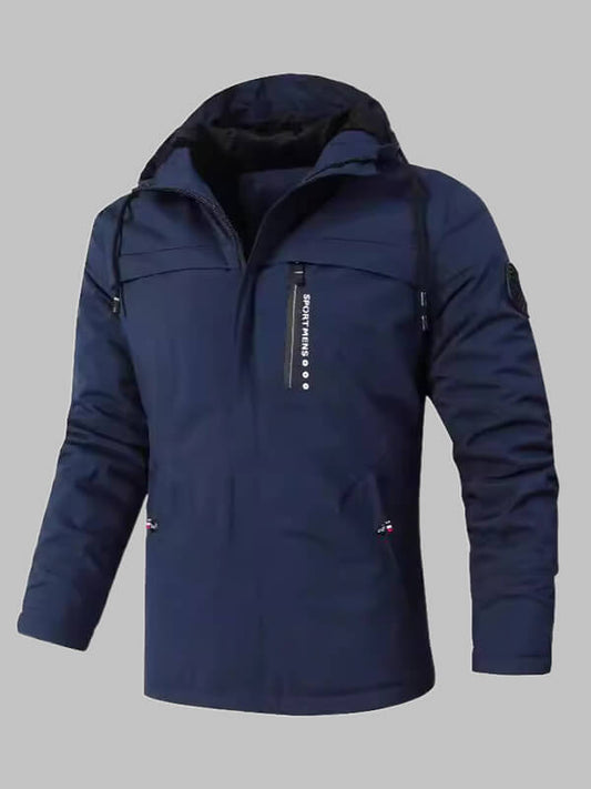 Men's fleece casual hooded outdoor jacket