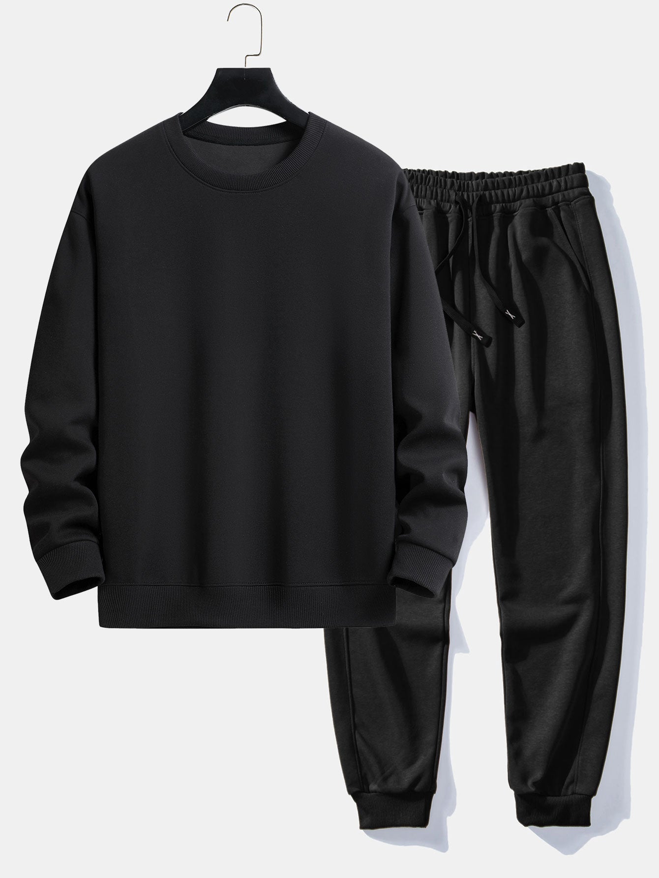 Basic Relax Fit Crew Neck Sweatshirt & Jogging Pants