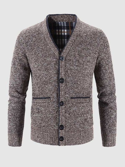 Men's thickened velvet casual sweater jacket