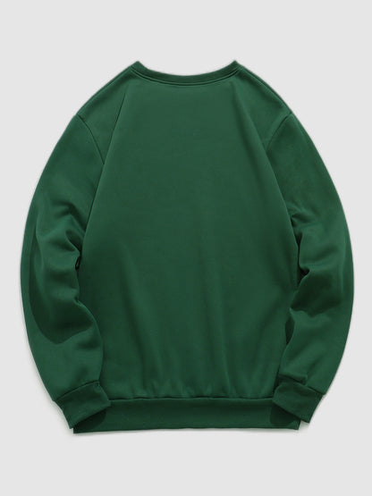 Mens Fleece Lined Crewneck Pullover Sweatshirt