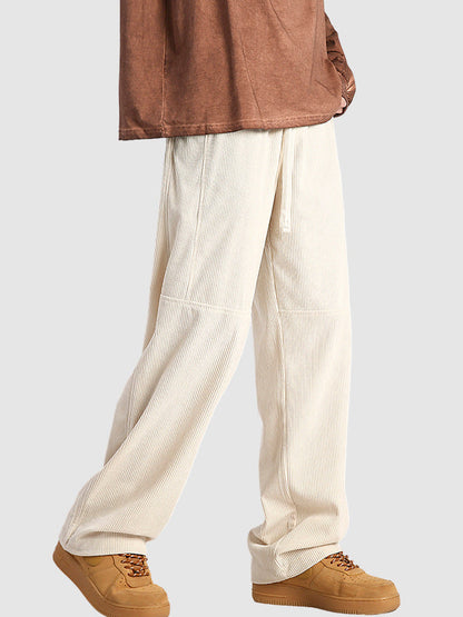 Men's Striped Corduroy Drawstring Casual Pants