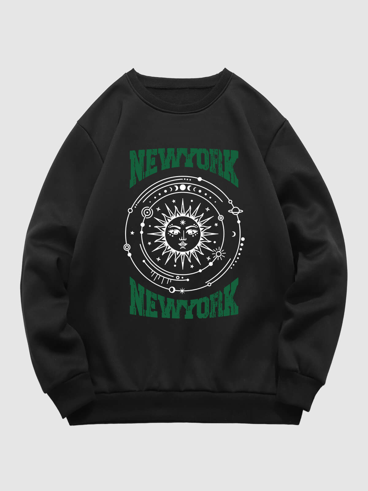 Men's Ethnic New York Graphic Print Crew Neck Sweatshirt