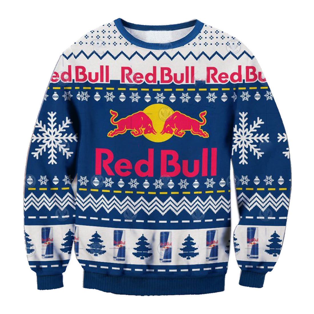 Unisex Red Racing Printed Casual Ugly Christmas Sweater