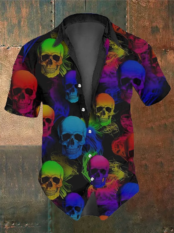 Men's Skull Faith Vintage Short Sleeve Shirt