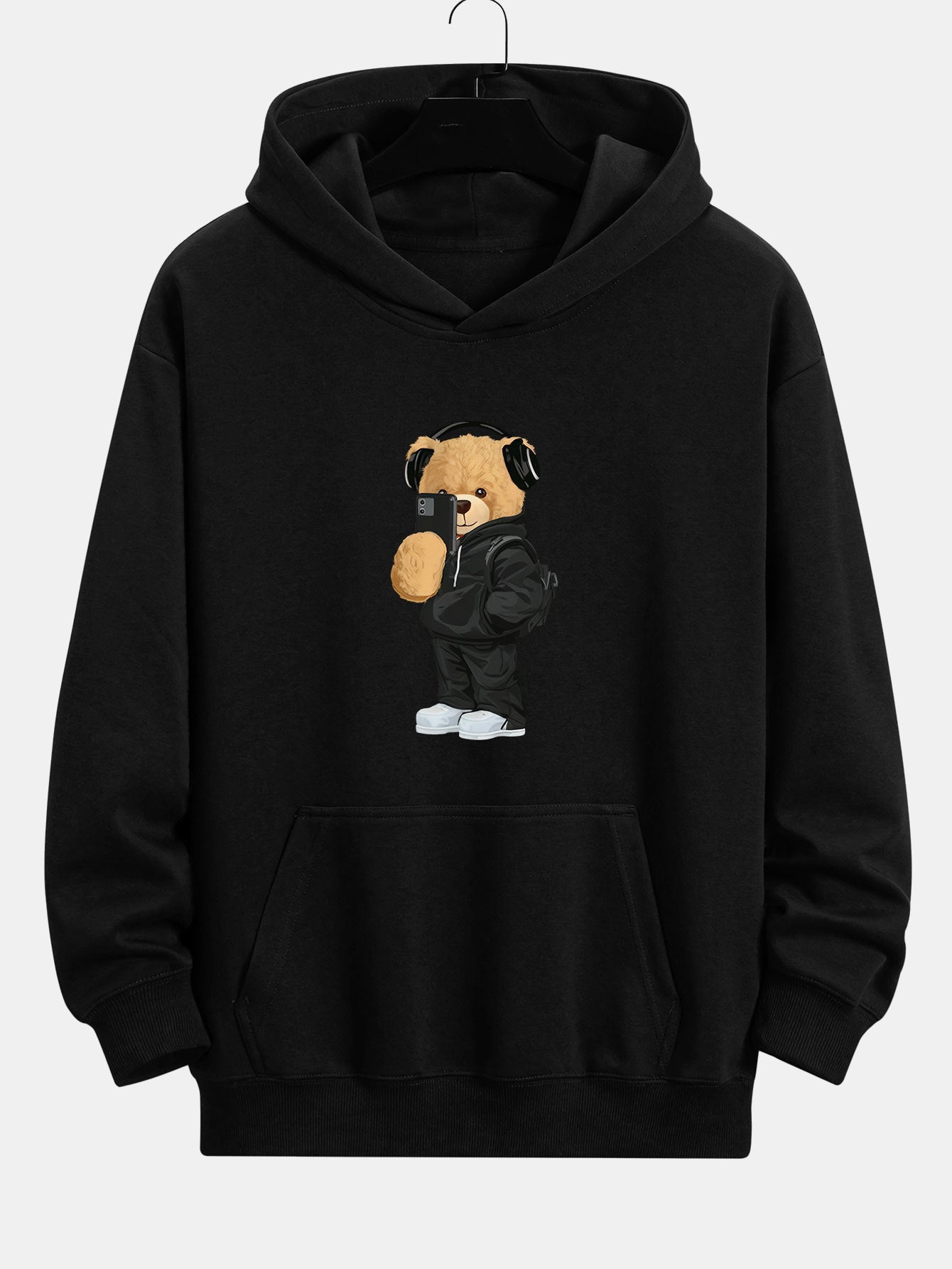 Fashion Bear Taking Photo Print Relax Fit Hoodie