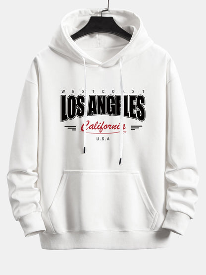 Los Angeles Print Relax Fit Hoodie & Jogging Pants Set