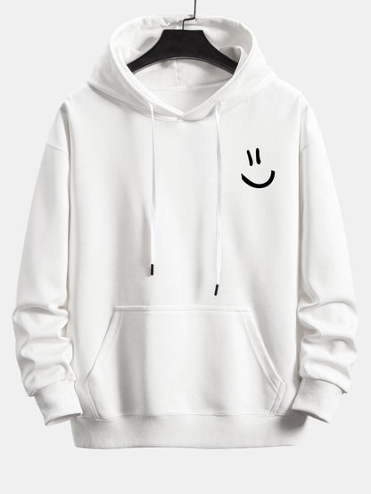 Smiley Face Print Relax Fit Hoodie & Jogging Pants