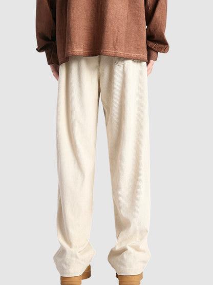 Men's Striped Corduroy Drawstring Casual Pants