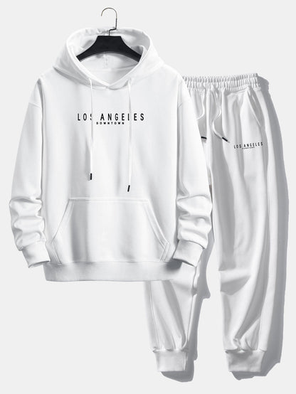 Los Angeles Print Relax Fit Hoodie & Jogging Pants