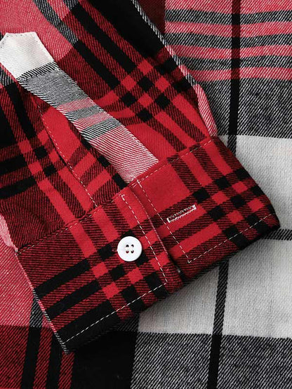 Men's Thin Plaid Casual Hooded Jacket