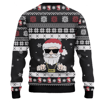 Custom Cosplay Santa Hoho Black Ugly Sweater Best Gift For Christmas