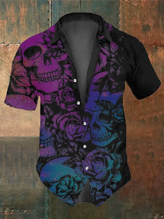 Men's Skull Faith Vintage Short Sleeve Shirt