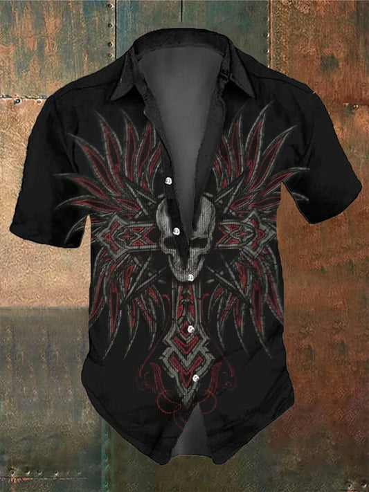 Men's Skull Faith Vintage Short Sleeve Shirt