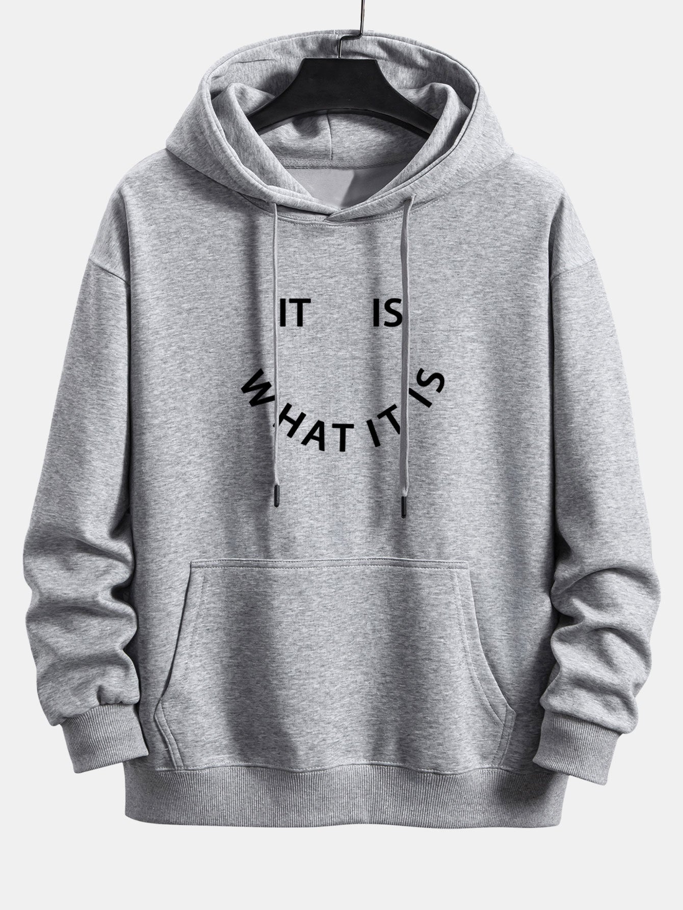 It Is What It Is Print Relax Fit Hoodie & Jogging Pants