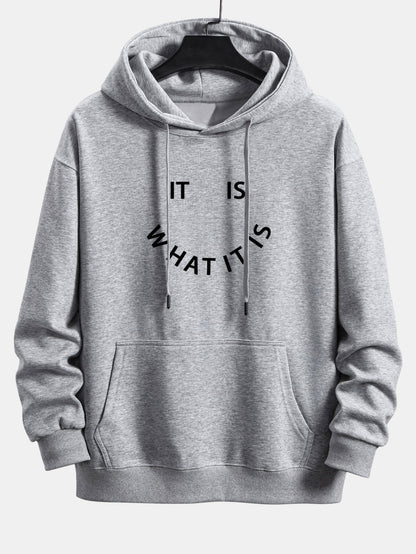 It Is What It Is Print Relax Fit Hoodie & Jogging Pants