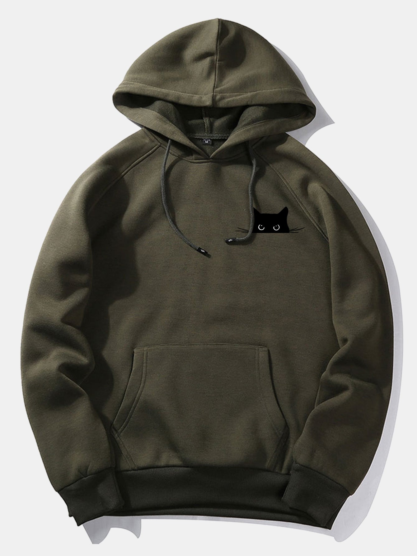 Black Cat Print Hoodie