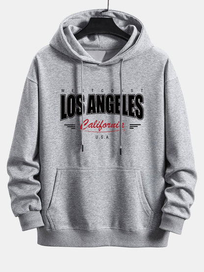 Los Angeles Print Relax Fit Hoodie & Jogging Pants Set