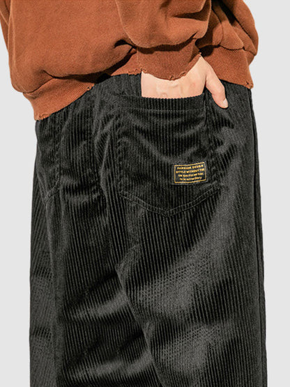 Men's Corduroy Loose Cargo Casual Pants