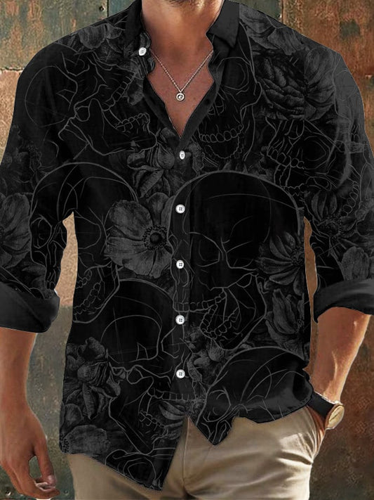 Men's Vintage Skull Faith Long Sleeve Shirt