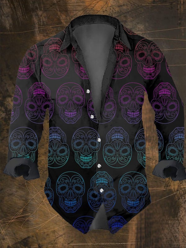 Men's Vintage Skull Faith Long Sleeve Shirt