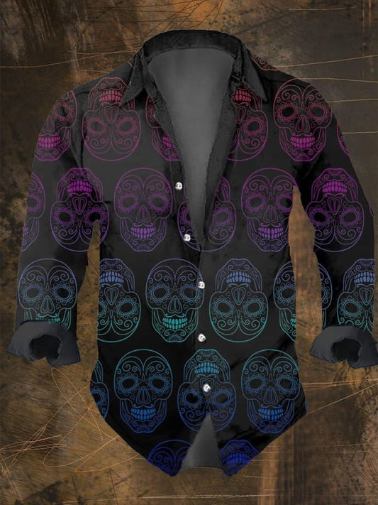 Men's Vintage Skull Faith Long Sleeve Shirt