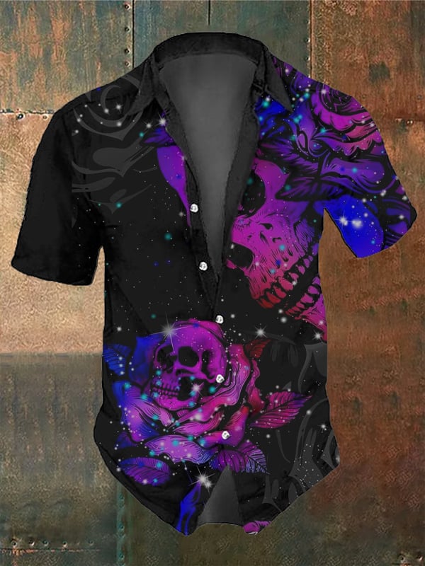 Men's Skull Faith Vintage Short Sleeve Shirt