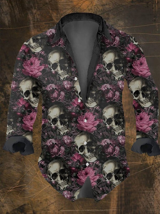 Men's Vintage Skull Faith Long Sleeve Shirt