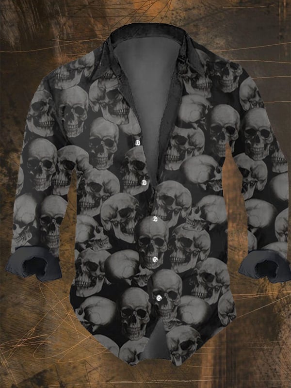 Men's Vintage Skull Faith Long Sleeve Shirt