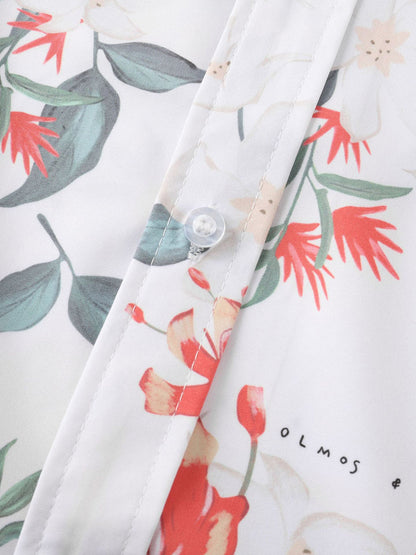 Men's Floral Print Casual Short Sleeve Shirt